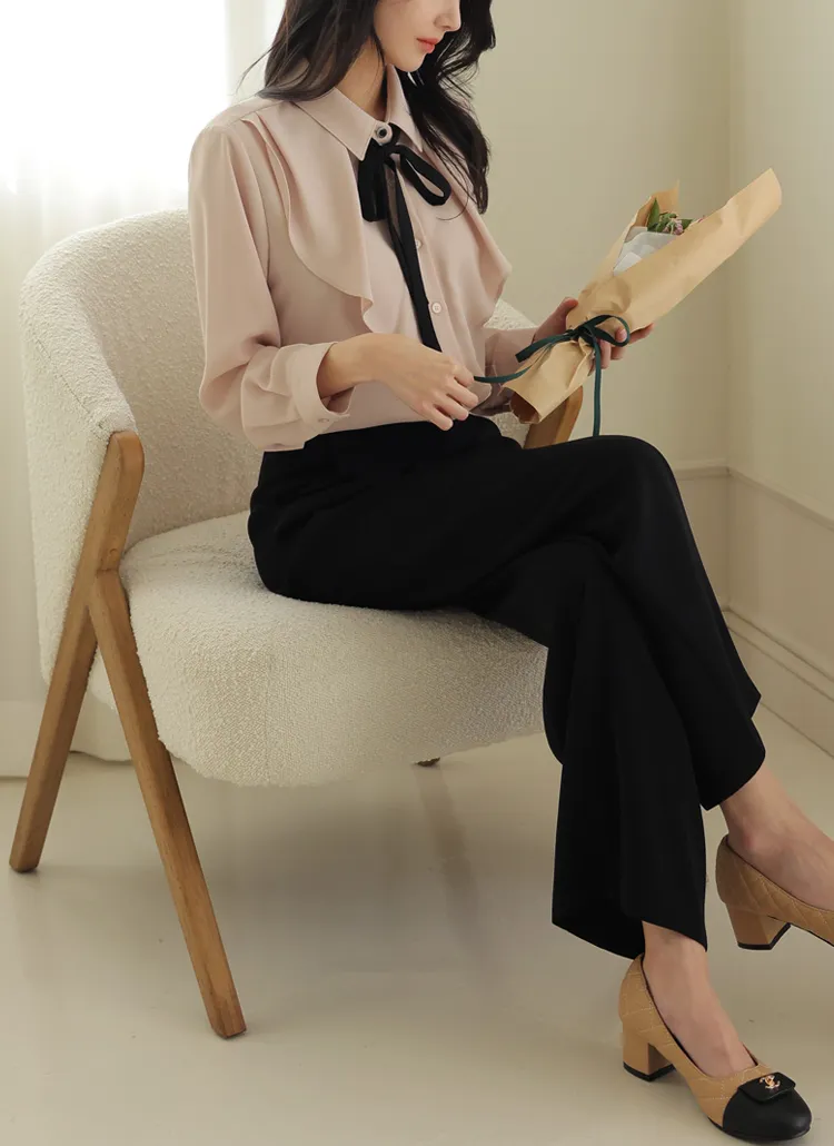 ラッフル長袖ブラウス | clicknfunny | 詳細画像1