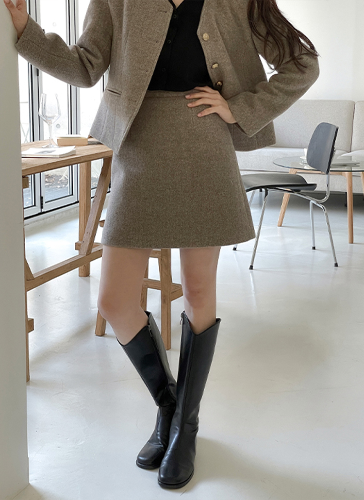 ウール混ベージュミニスカート | レディースファッション通販 - DHOLIC
