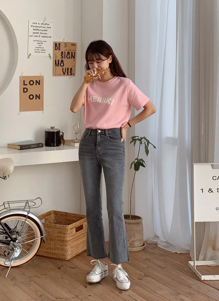 フレイドヘムフレアデニムパンツ | レディースファッション通販 - DHOLIC 