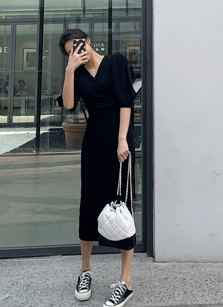 GUMZZI】カシュクールタイト半袖ワンピースto28787 GUMZZI GUMZZI】カシュクールタイト半袖ワンピースto28787 GUMZZI