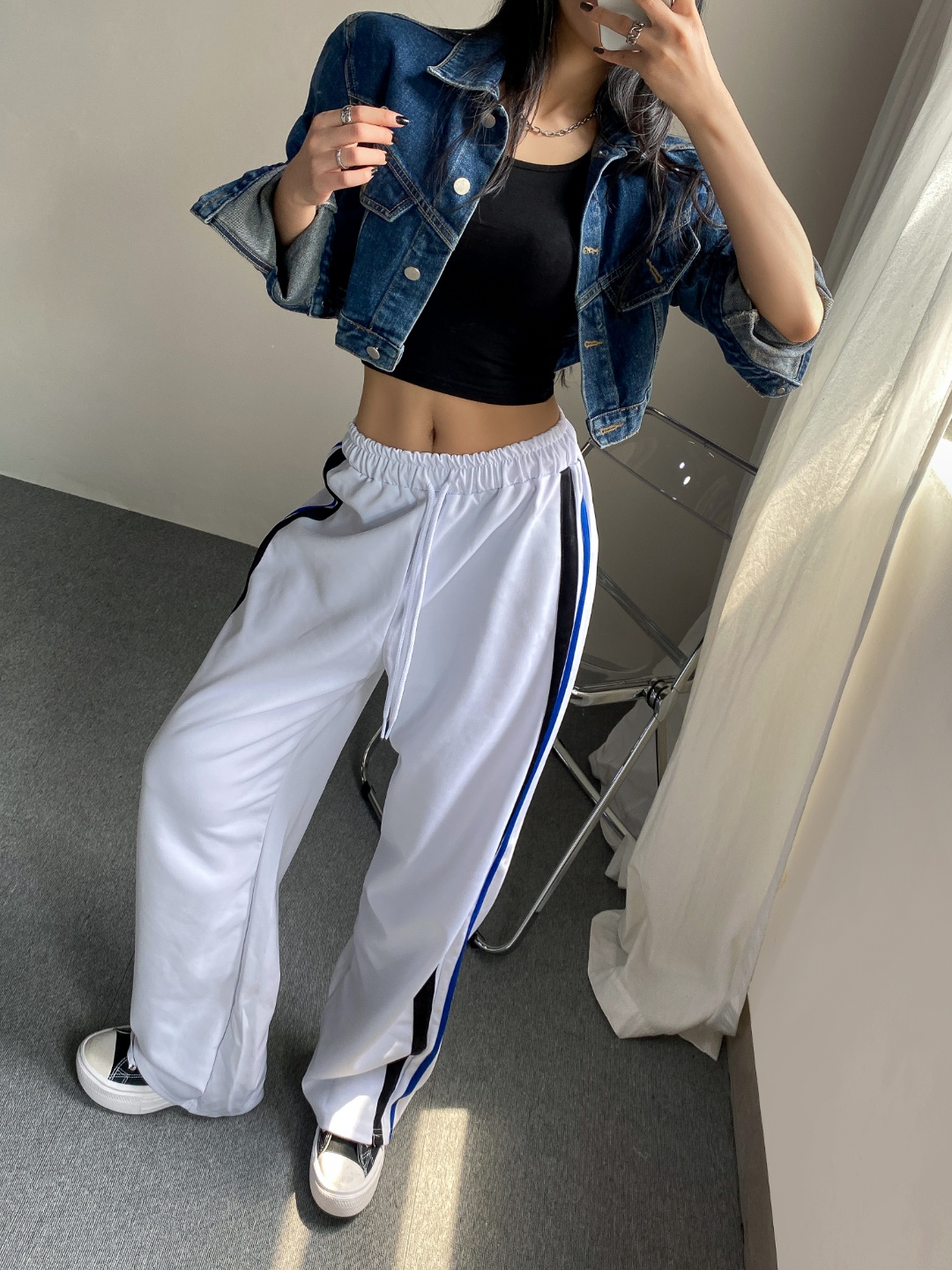 サイドダブル配色ドロストパンツ | 詳細画像10
