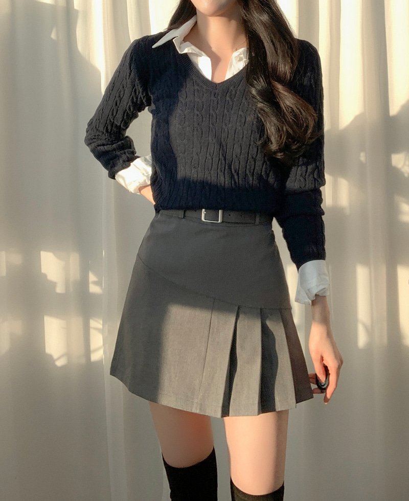 PLACE GREEN プリーツスカート 黒白 パンツ裏地サイドプリーツスカート | レディースファッション通販 - DHOLIC