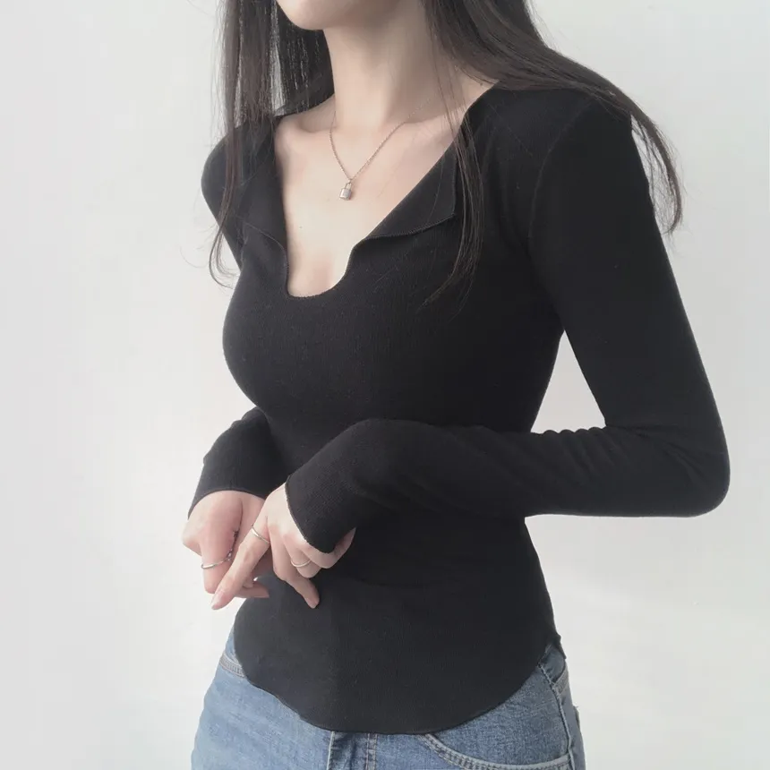 オープンネックスリムTシャツ | lilisense | 詳細画像22