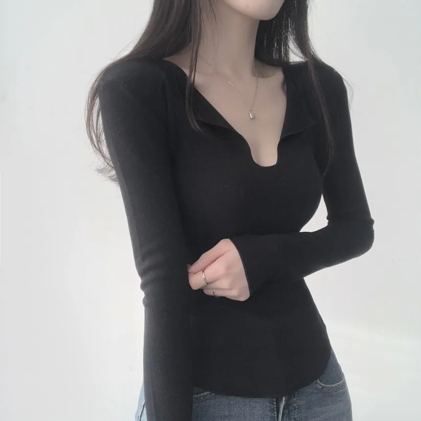 オープンネックスリムTシャツ | lilisense | 詳細画像23