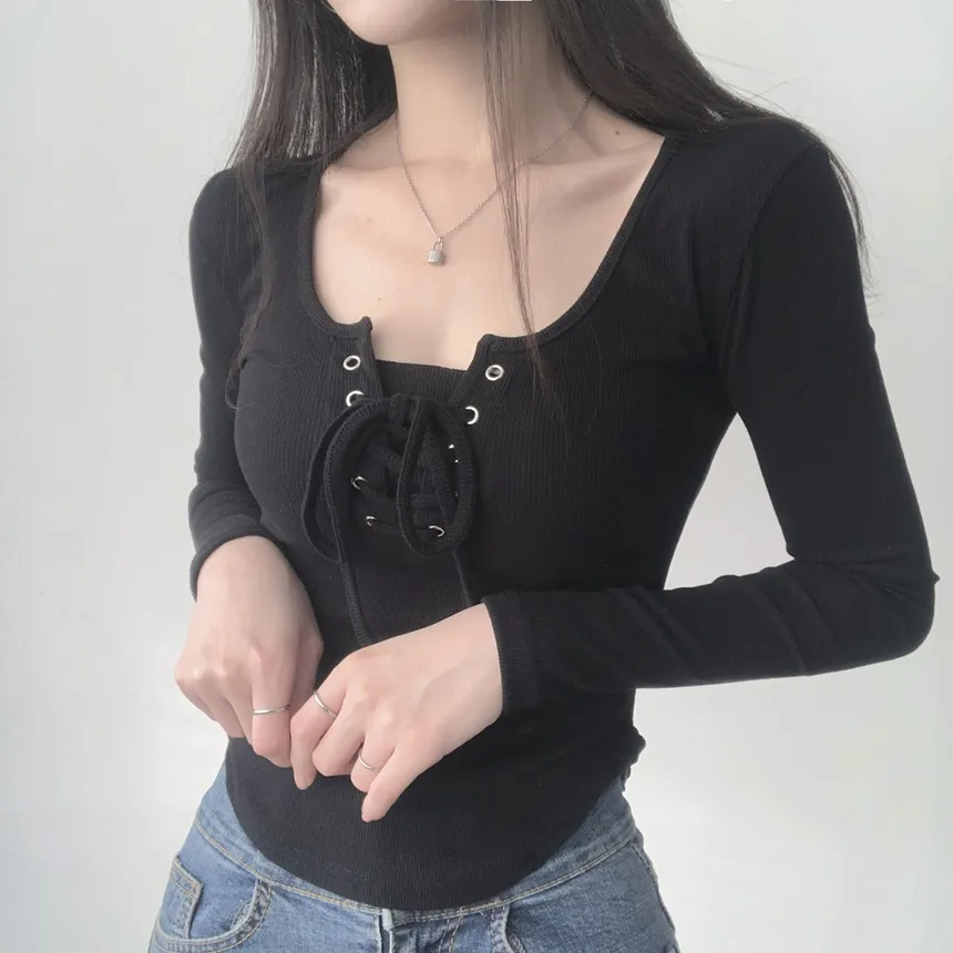 レースアップスリムTシャツ | lilisense | 詳細画像11