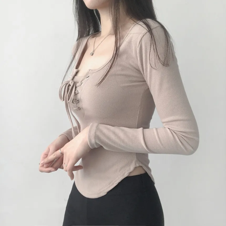 レースアップスリムTシャツ | lilisense | 詳細画像21