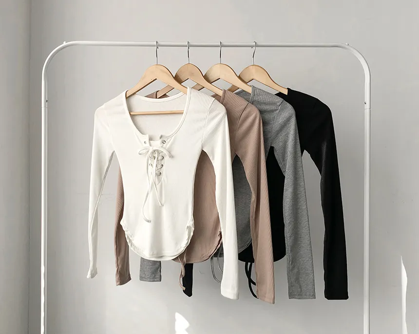 レースアップスリムTシャツ | lilisense | 詳細画像27