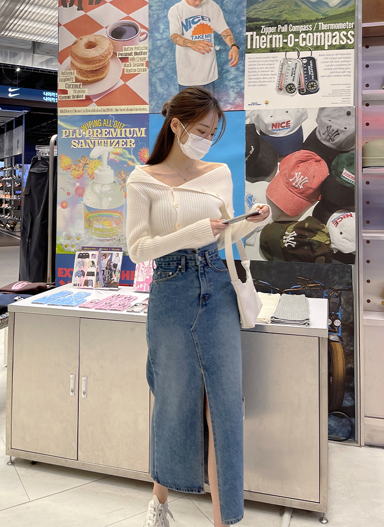 ハイウエストロングデニムスカート | レディースファッション通販 - DHOLIC