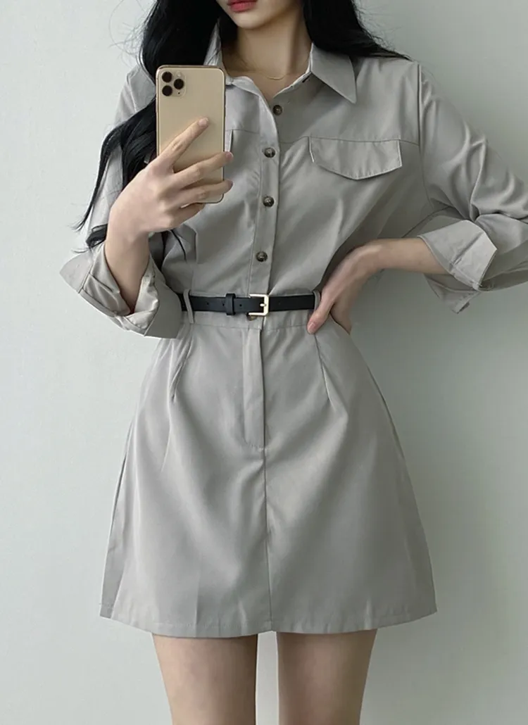 ウエストバックゴムミニシャツワンピース | dangosister | 詳細画像1