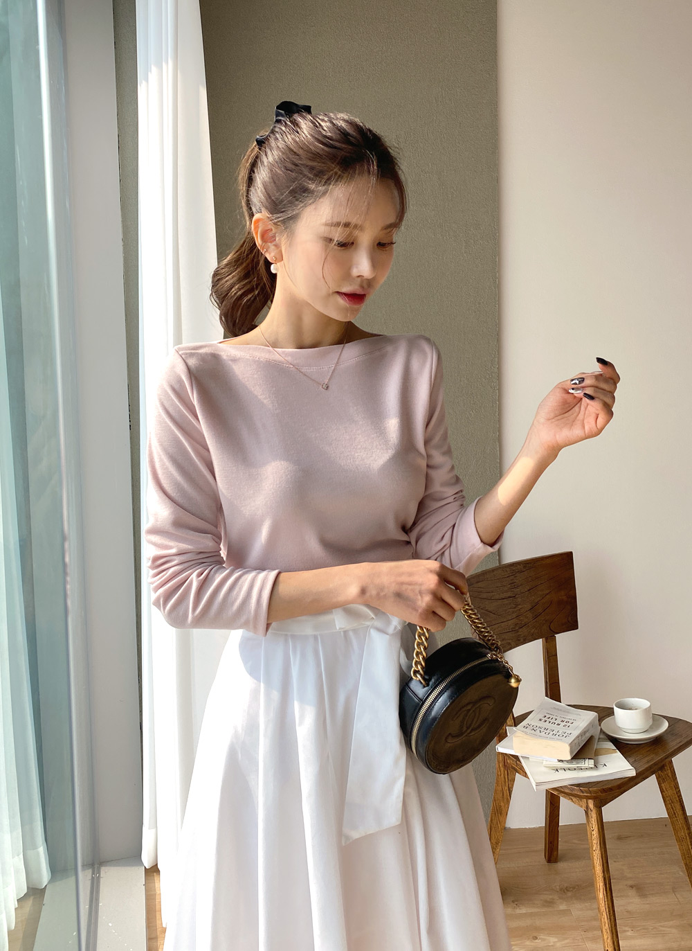 ボートネック長袖Tシャツ | DHOLIC | 詳細画像7