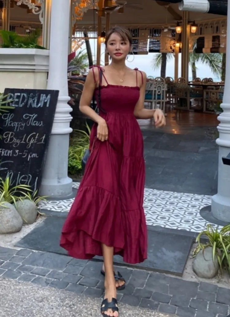 シャーリングキャミワンピース | レディースファッション通販 - DHOLIC 