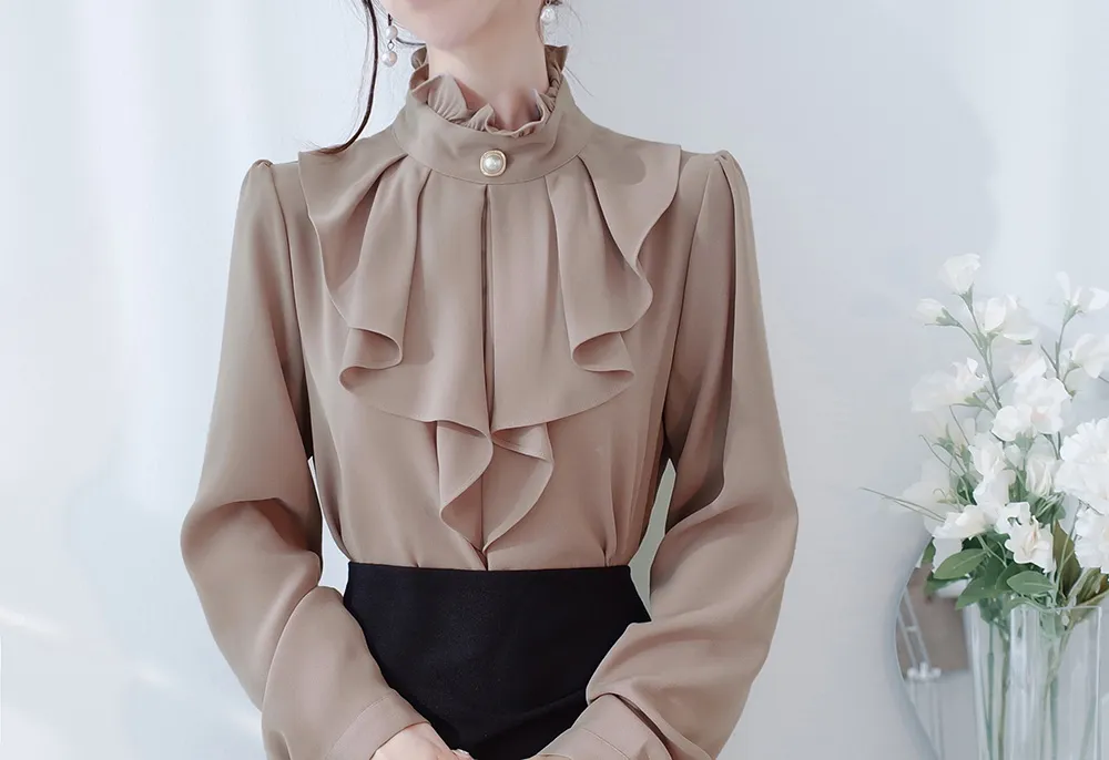 パールボタンラッフルブラウス | audreybubble | 詳細画像15