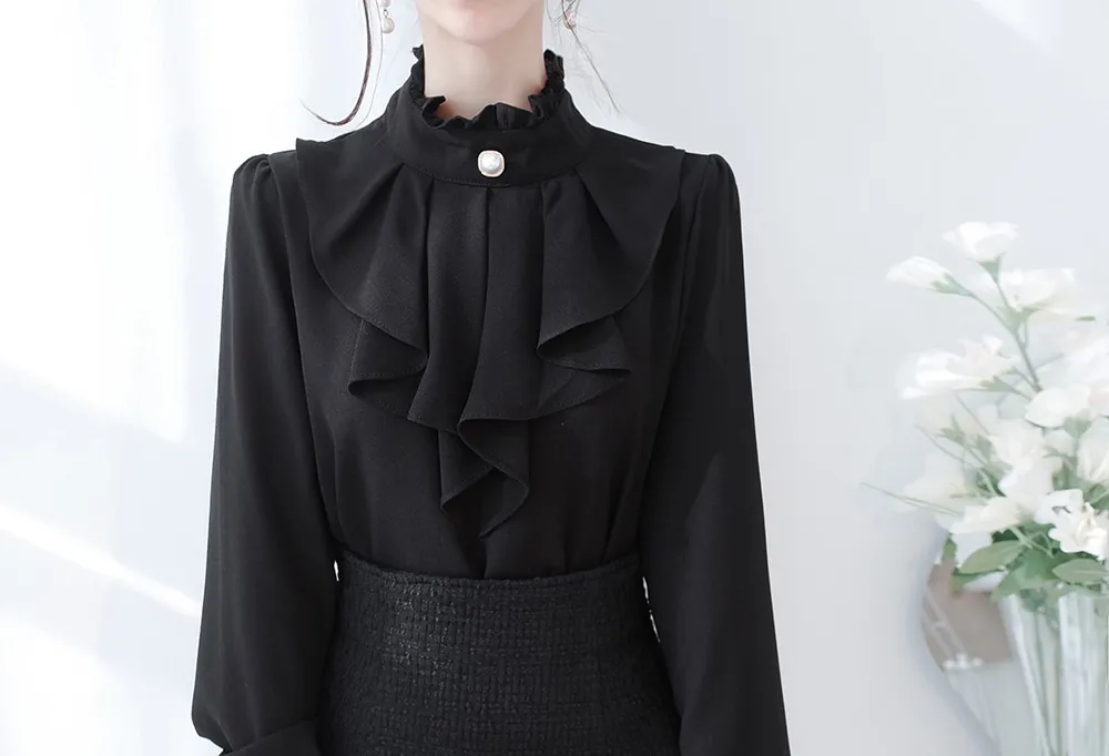 パールボタンラッフルブラウス | audreybubble | 詳細画像23