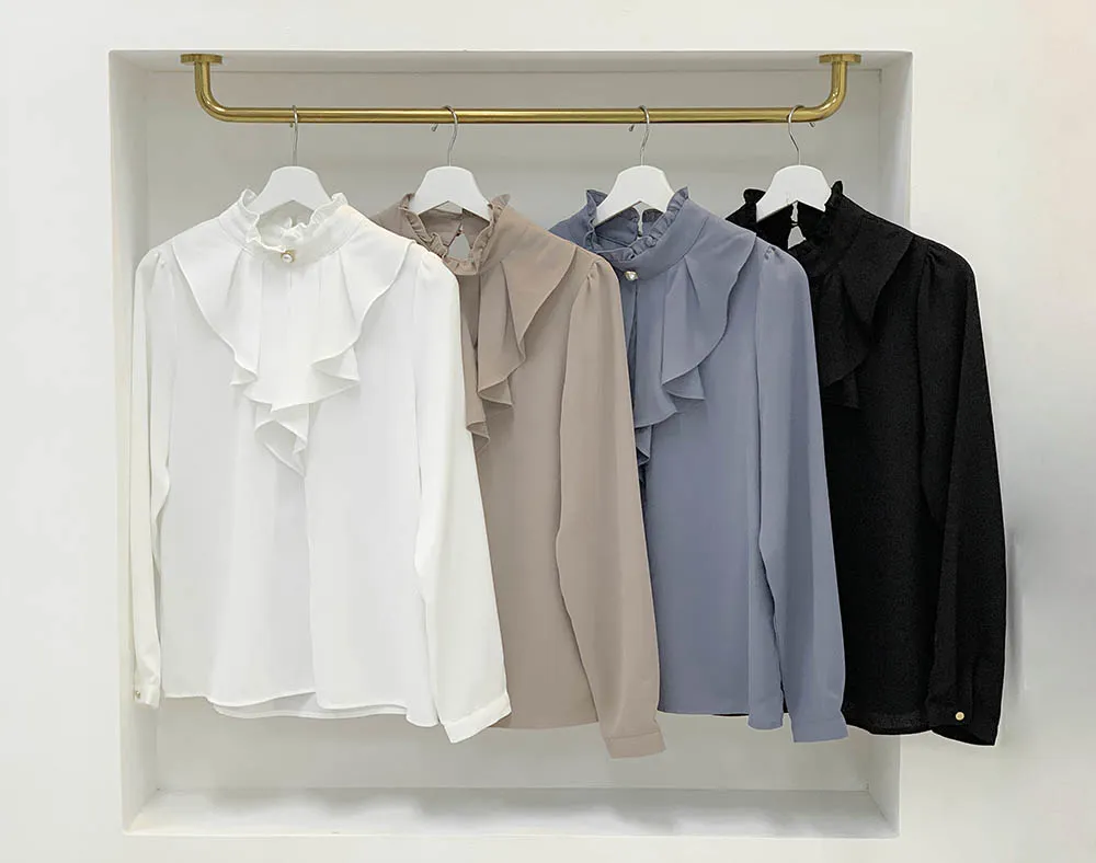 パールボタンラッフルブラウス | audreybubble | 詳細画像24