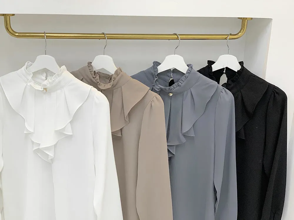 パールボタンラッフルブラウス | audreybubble | 詳細画像25