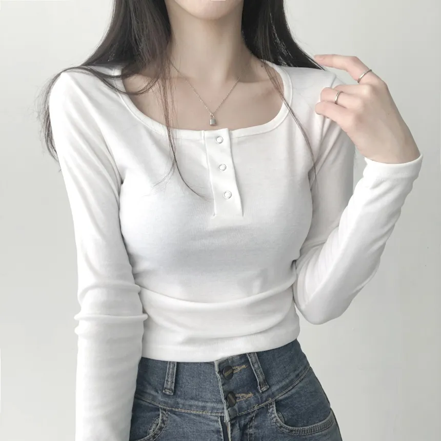 ヘンリーネック長袖Tシャツ | lilisense | 詳細画像1
