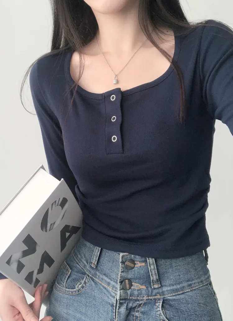 ヘンリーネック長袖Tシャツ | lilisense | 詳細画像1