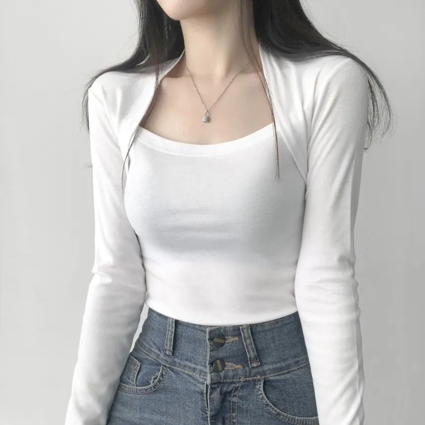 ボレロレイヤード風スリム長袖Tシャツ | lilisense | 詳細画像4