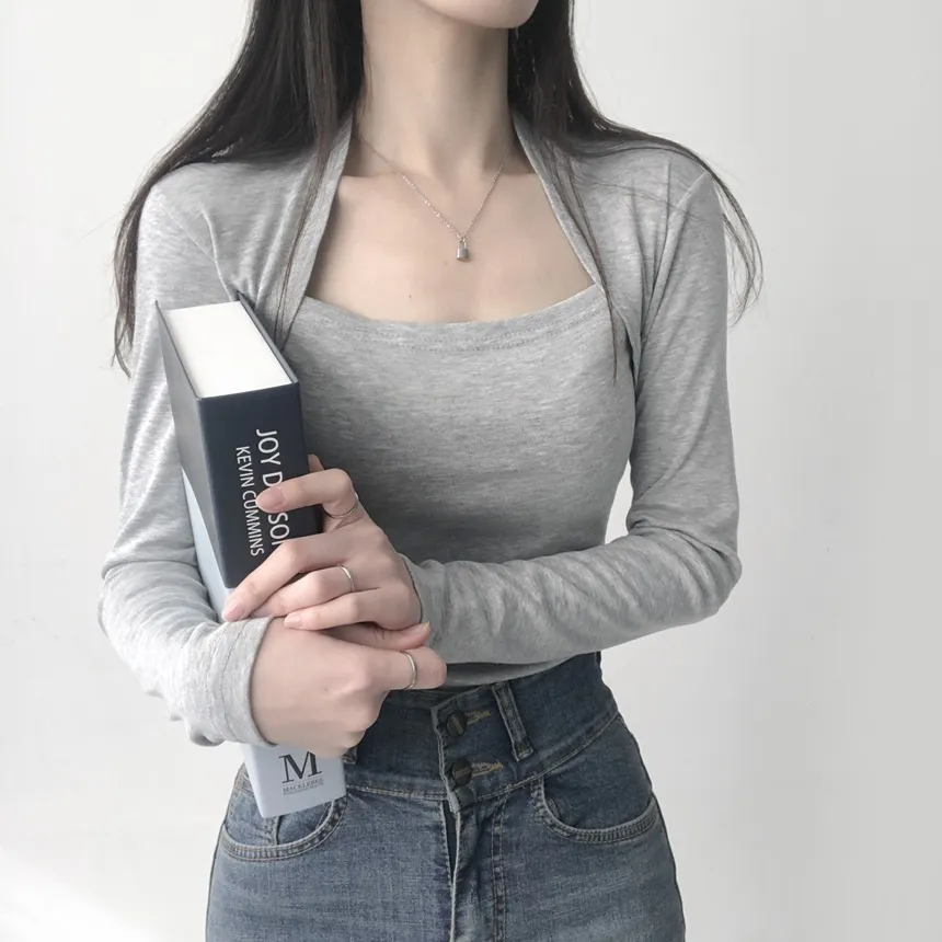 ボレロレイヤード風スリム長袖Tシャツ | lilisense | 詳細画像7