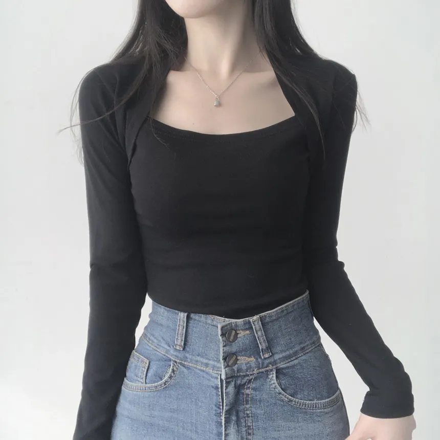 ボレロレイヤード風スリム長袖Tシャツ | lilisense | 詳細画像18