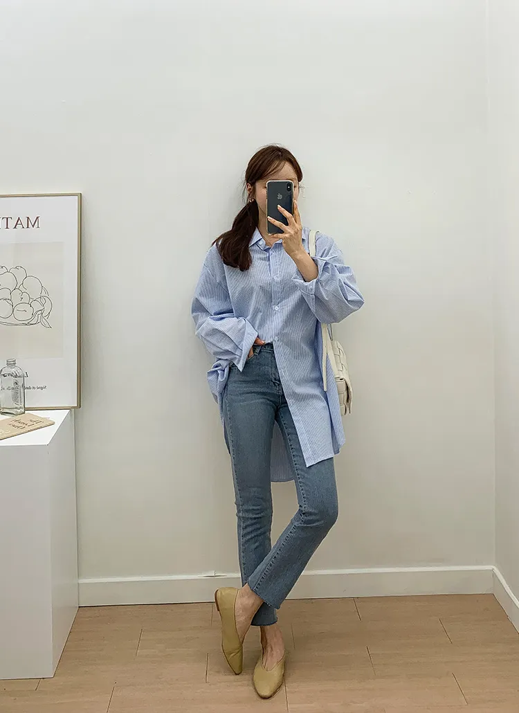 フレイドヘムストレートデニムパンツ | レディースファッション通販  