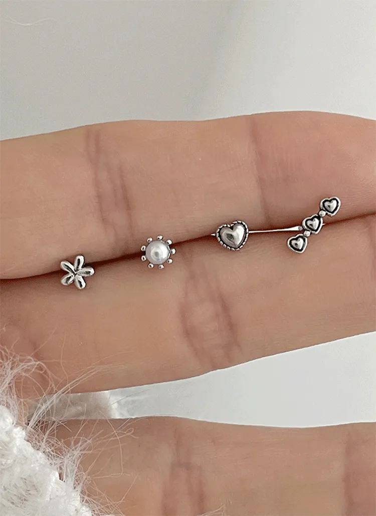 ハートボールピアス4SET(片耳用) | blingmoon | 詳細画像1