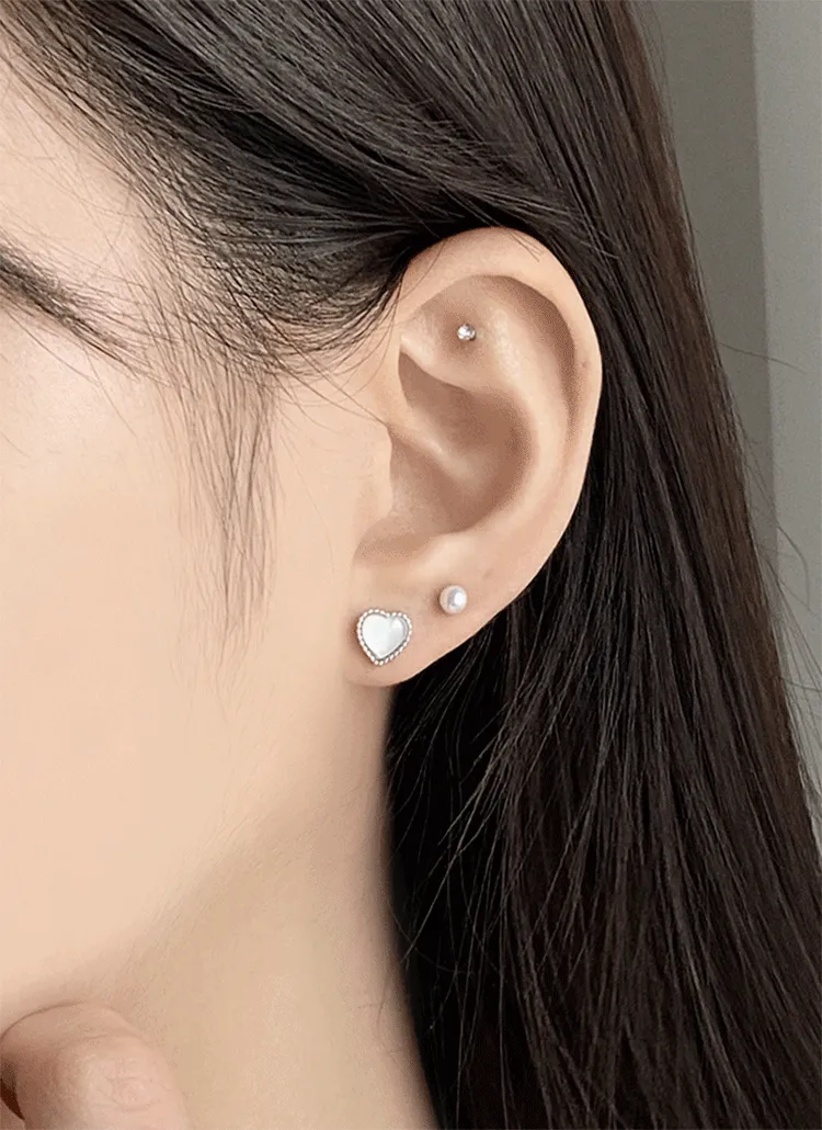 ハート&プチパールピアス2SET | blingmoon | 詳細画像1
