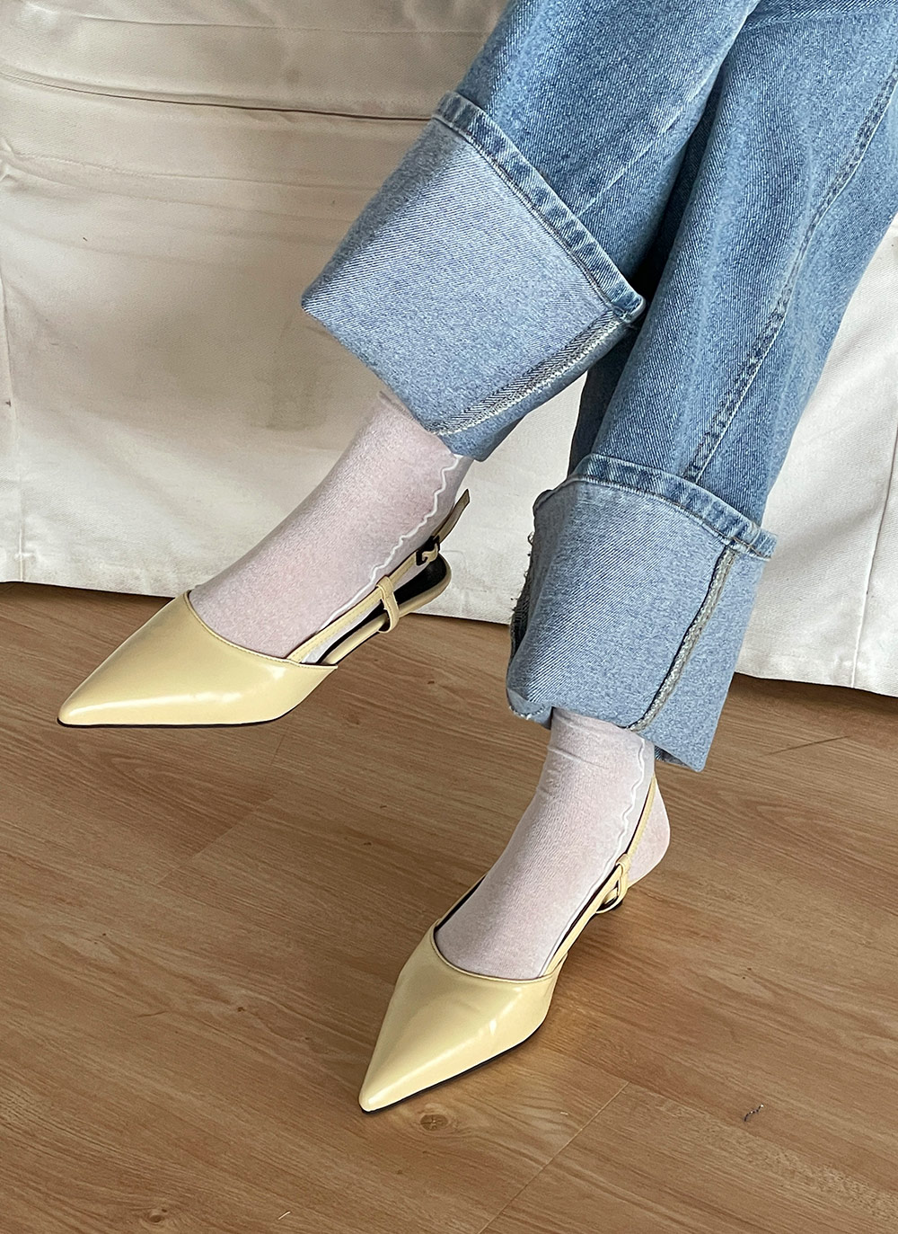 ポインテッドスリングバックパンプス クロコダイル MANOLO BLAHNIK