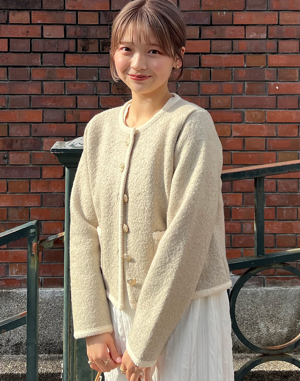 ウールスプリングジャケット anuans スプリングウールダブルジャケット