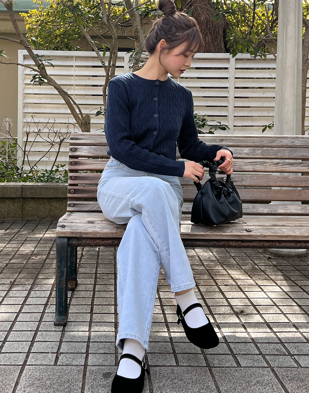 アンクルパンツ ジーンズ カジュアル シンプル クロップド 美脚 L - 2