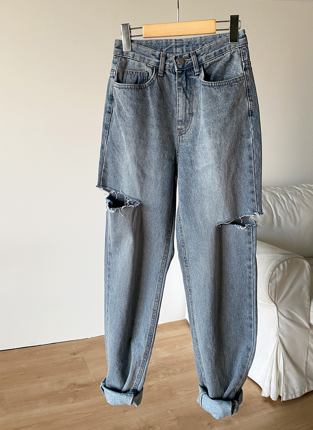 ダメージスリットデニムパンツ | レディースファッション通販 ダメージスリットデニムパンツ | レディースファッション通販