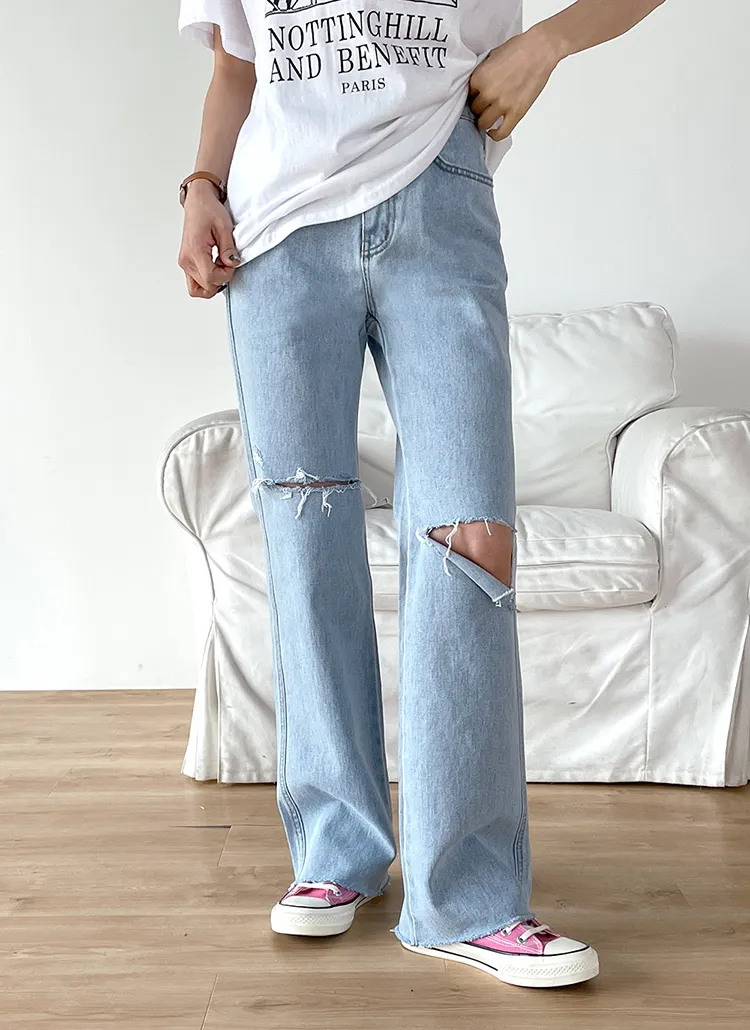 カットオフダメージデニムパンツ | レディースファッション通販 - DHOLIC
