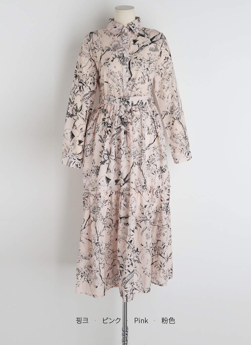 Donna Karan ベルト付き花柄ワンピース セール】【mily bilet】レトロにときめく♪夏のヒロイン 小花柄
