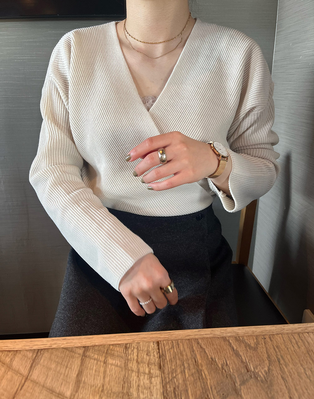 カシュクールニットトップス | レディースファッション通販 - DHOLIC