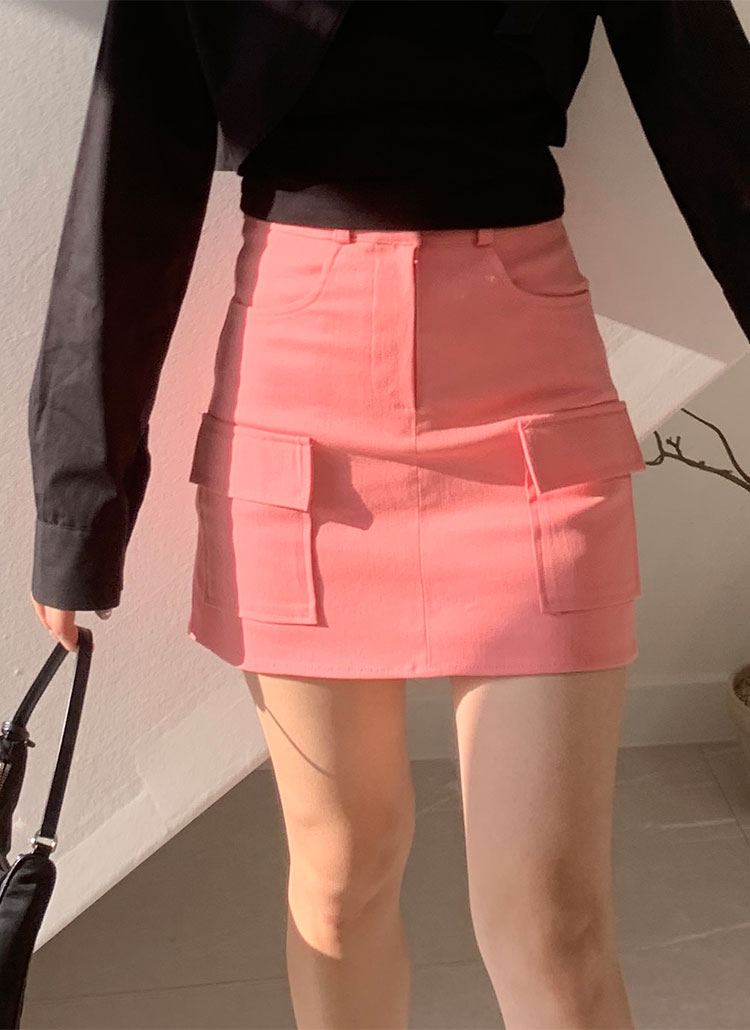 スクエアフラップポケットミニスカート | レディースファッション通販