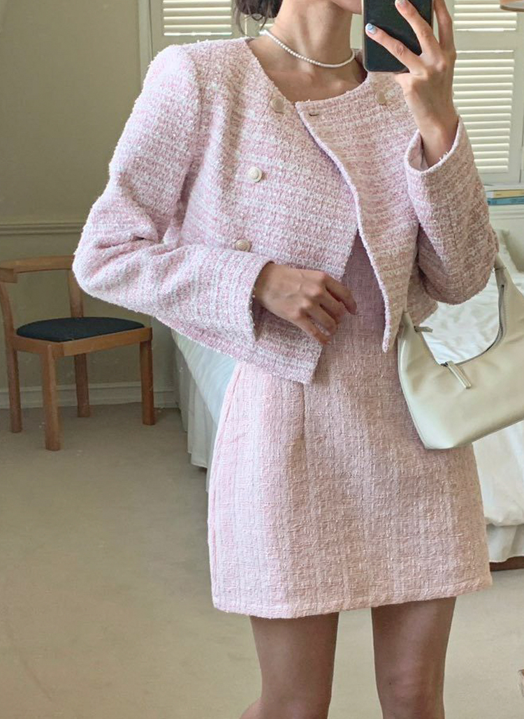 ダブルボタンツイードジャケット | レディースファッション通販 - DHOLIC
