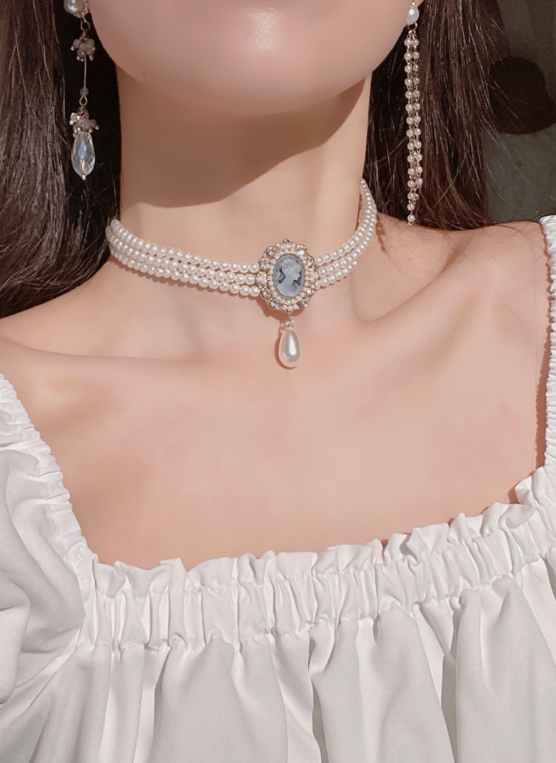 アンティーク風フェイクパールチョーカー | レディースファッション