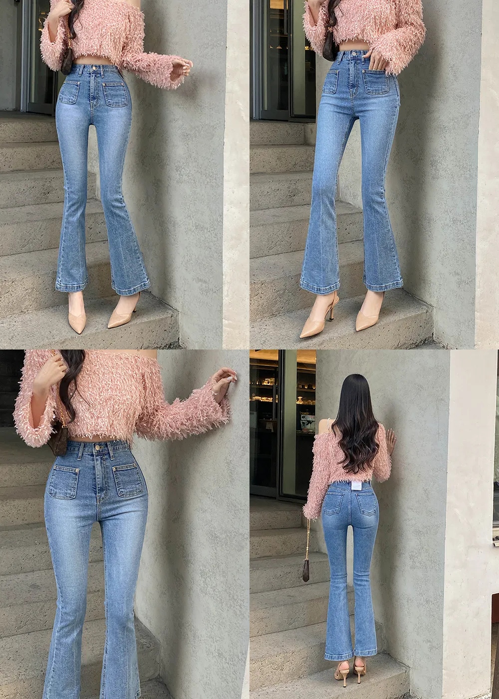 スクエアポケットハイウエストデニムパンツ | woou | 詳細画像1