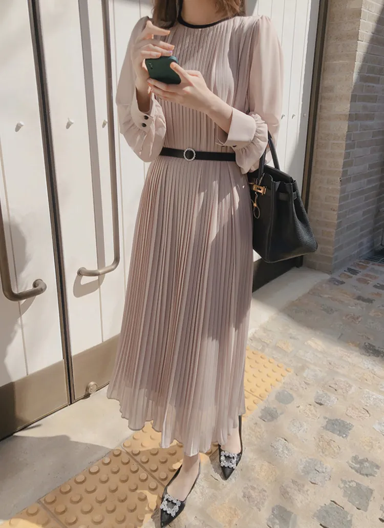 シフォンプリーツワンピース | レディースファッション通販 - DHOLIC 