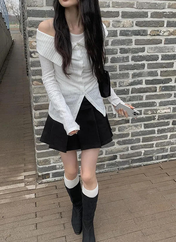 オフショルボタンカーディガン | anyonemore | 詳細画像1