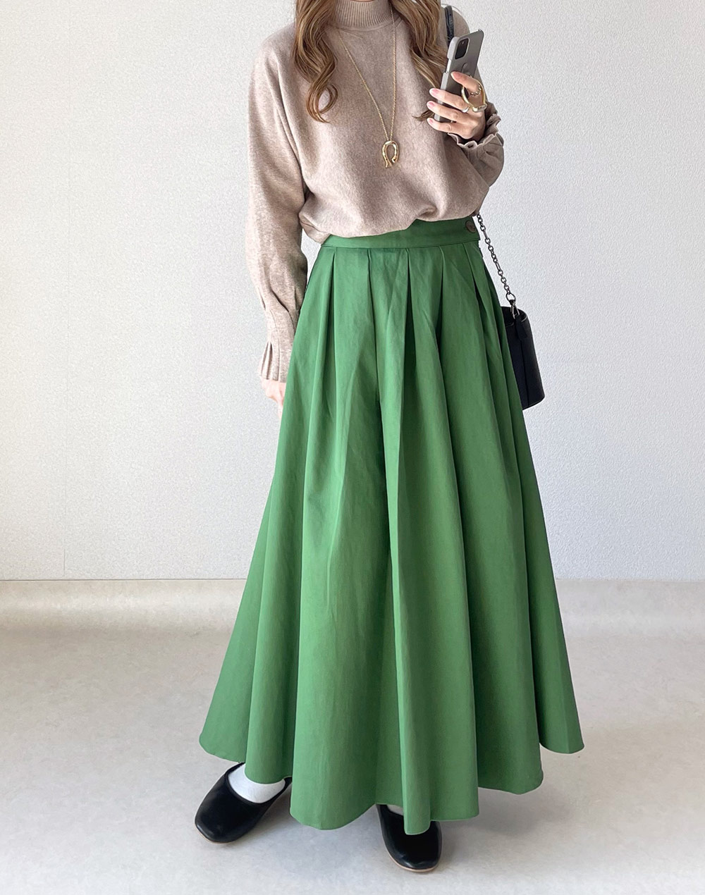 コットンタックフレアスカート | 詳細画像2