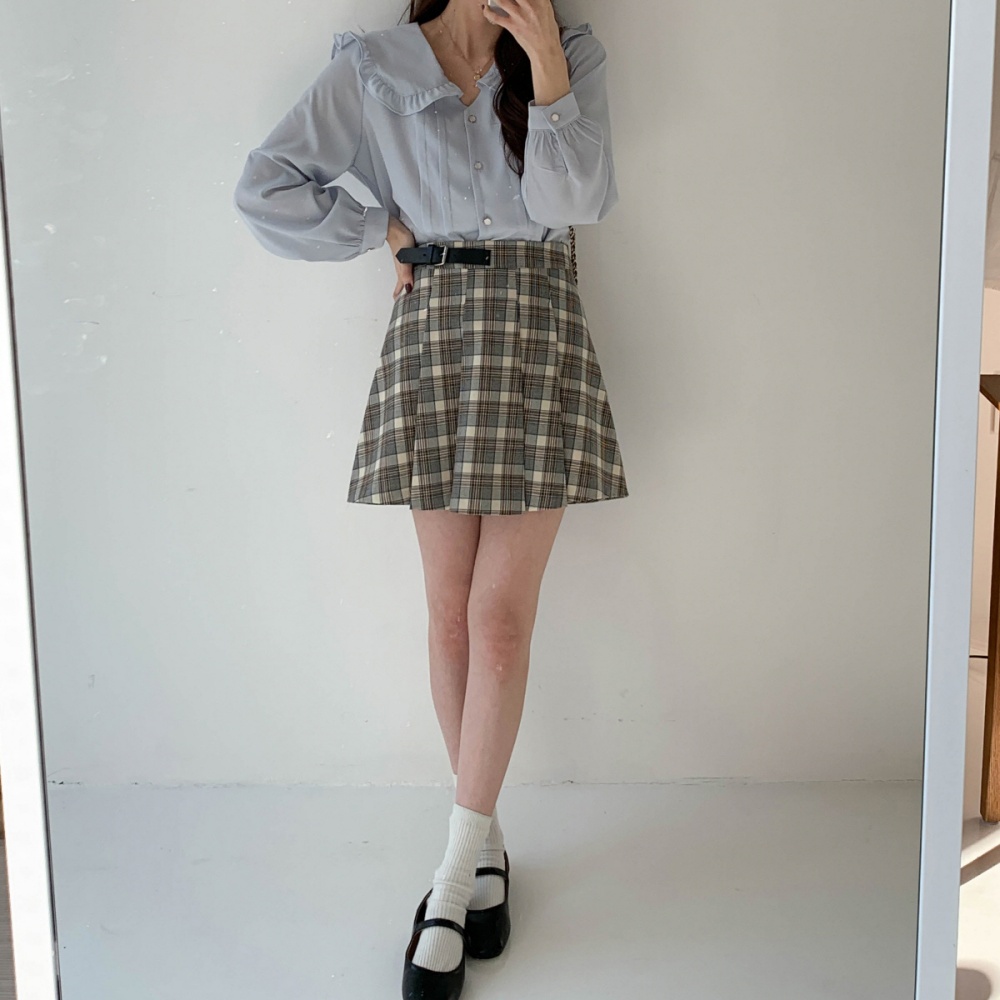 ベルトプリーツチェックミニスカート | レディースファッション通販