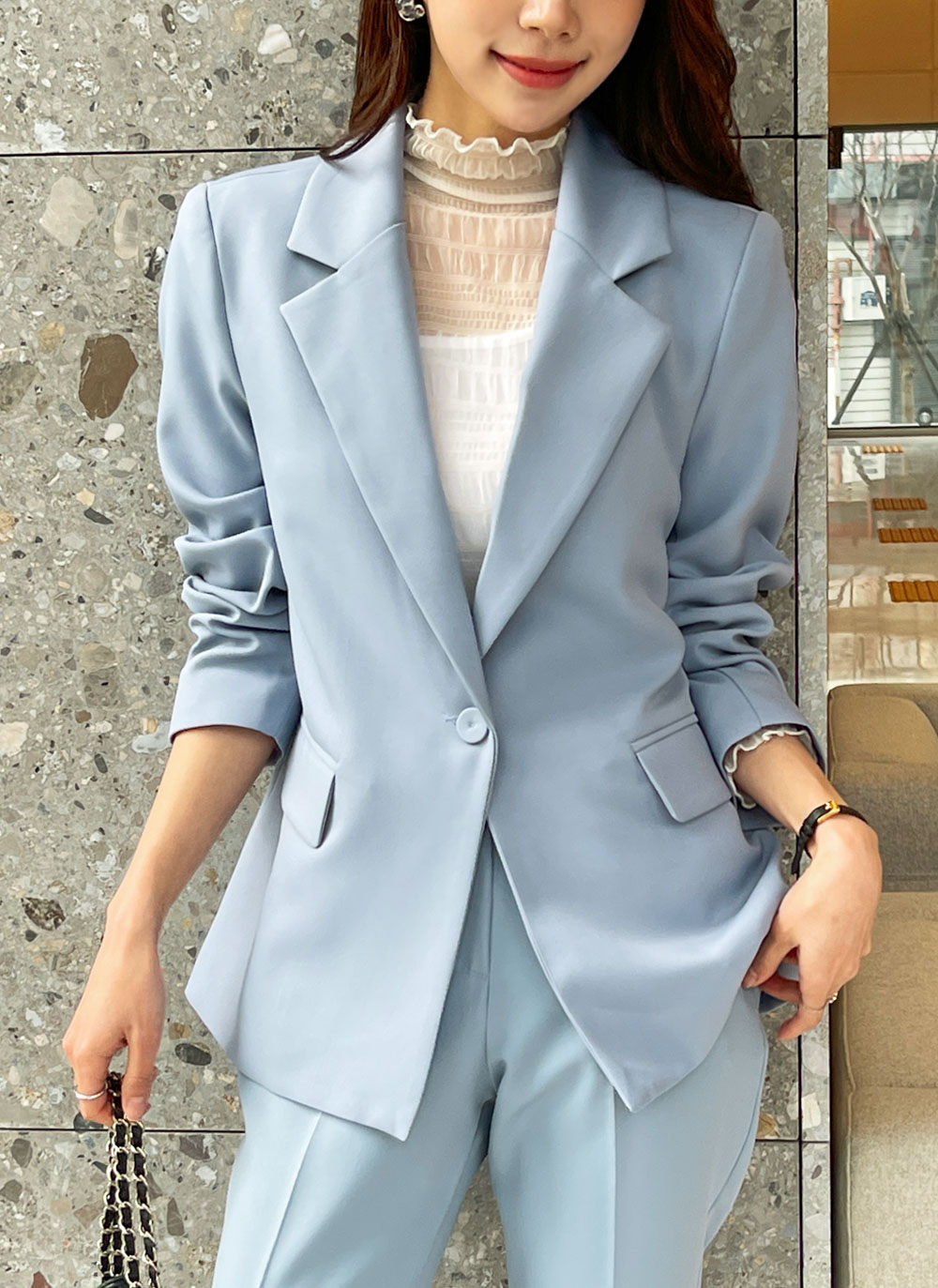 くるみボタンテーラードジャケット | レディースファッション通販 - DHOLIC