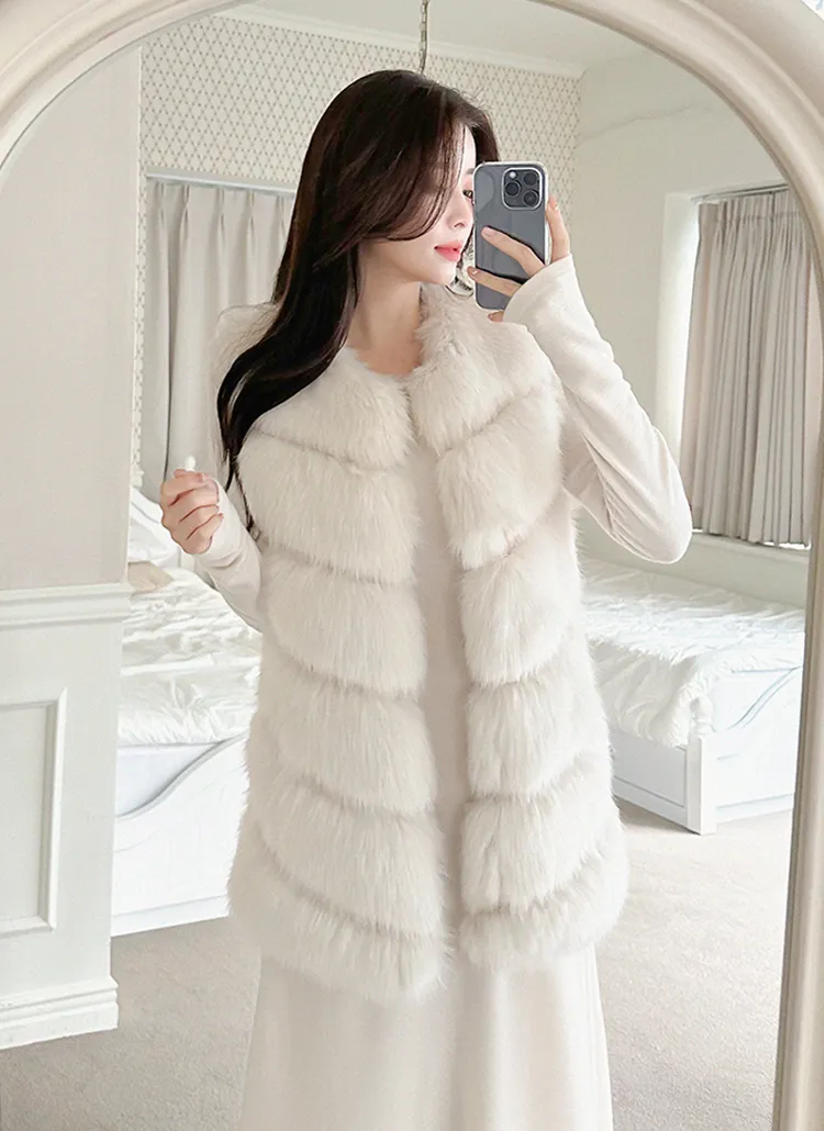 エコファーホック留めハーフベスト | blackholej | 詳細画像1