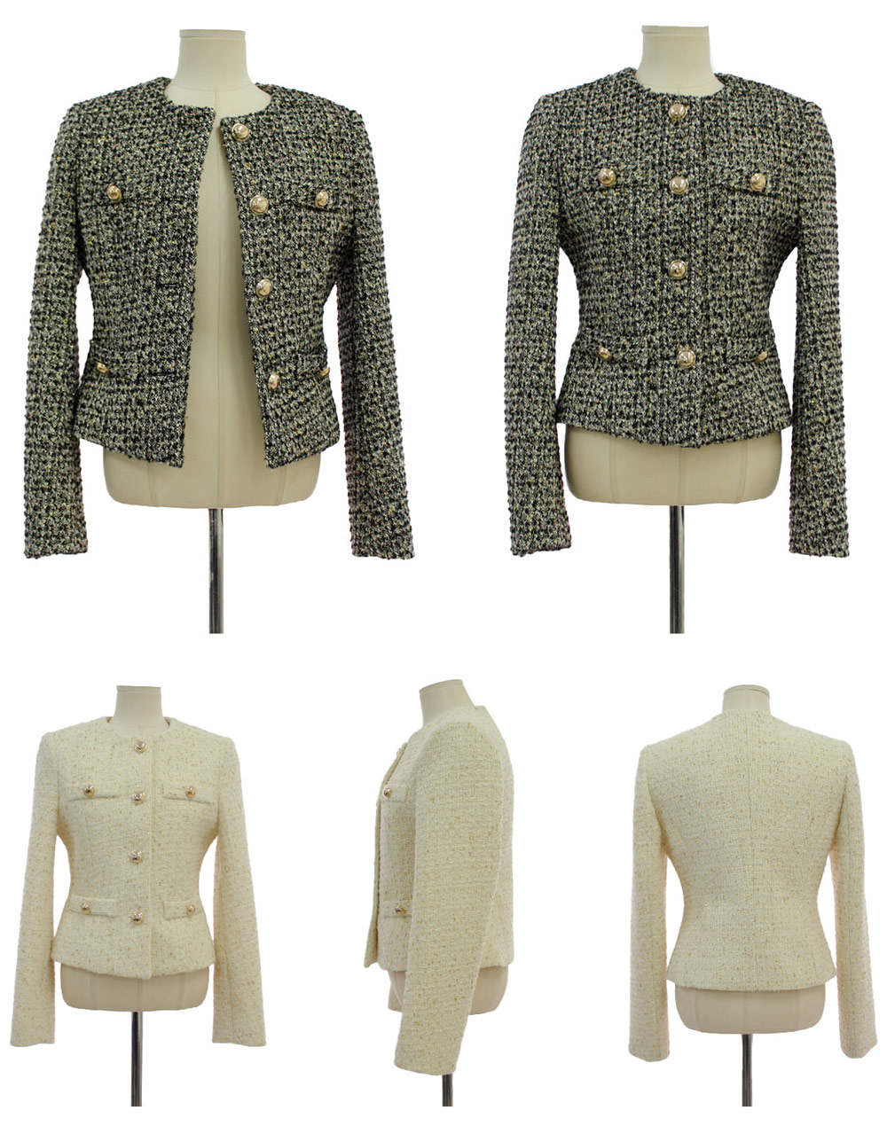 ノーカラーツイードジャケット | レディースファッション通販 - DHOLIC