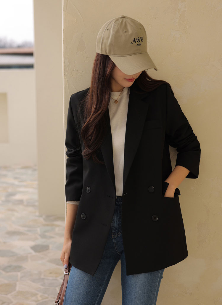 double レディース ジャケット 【38】 黒 グリーン 総柄 オシャレ