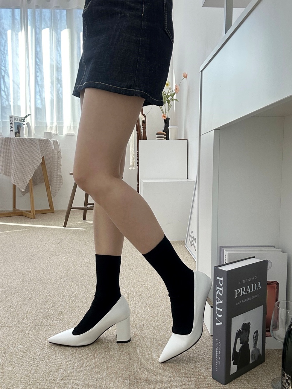 ブロックヒールポインテッドパンプス | レディースファッション ブロックヒールポインテッドパンプス | レディースファッション