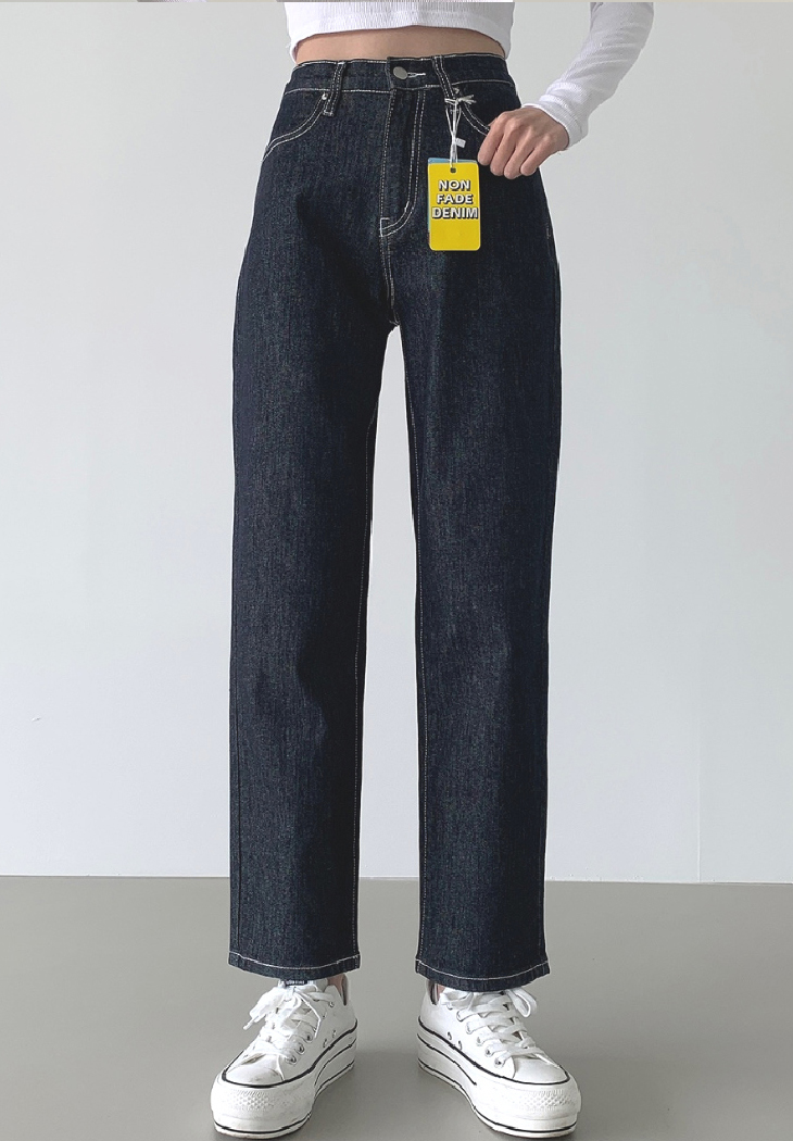 3TYPEホワイトステッチストレートデニム | レディースファッション通販