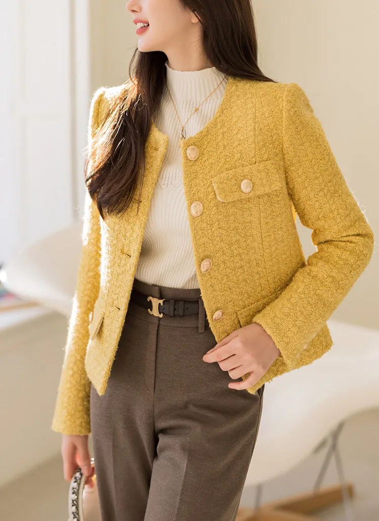 イエローツイードジャケット | styleonme | 詳細画像1