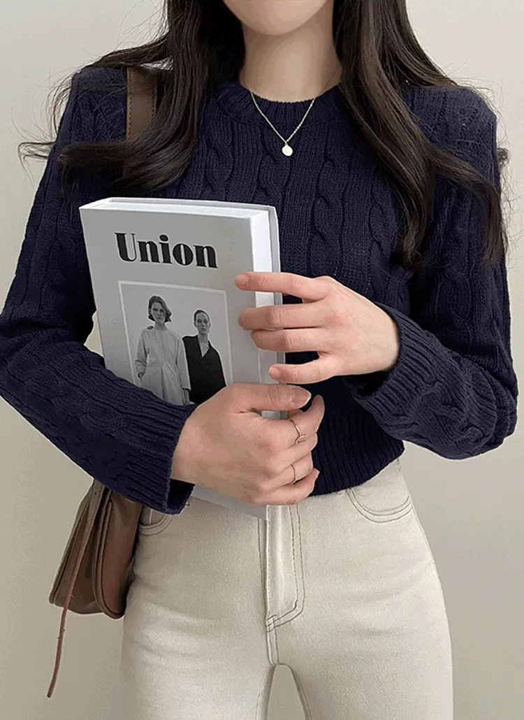 クロップドケーブルニット | peelrang | 詳細画像1